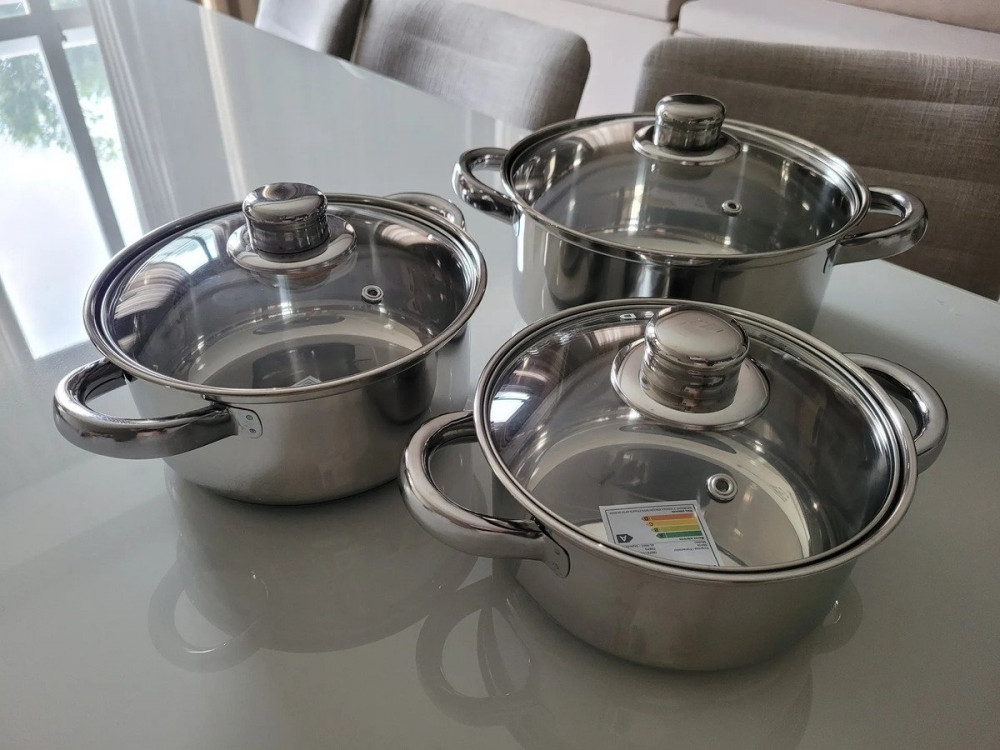 Jogo de Panelas Chef D Aço Inox 6 Peças