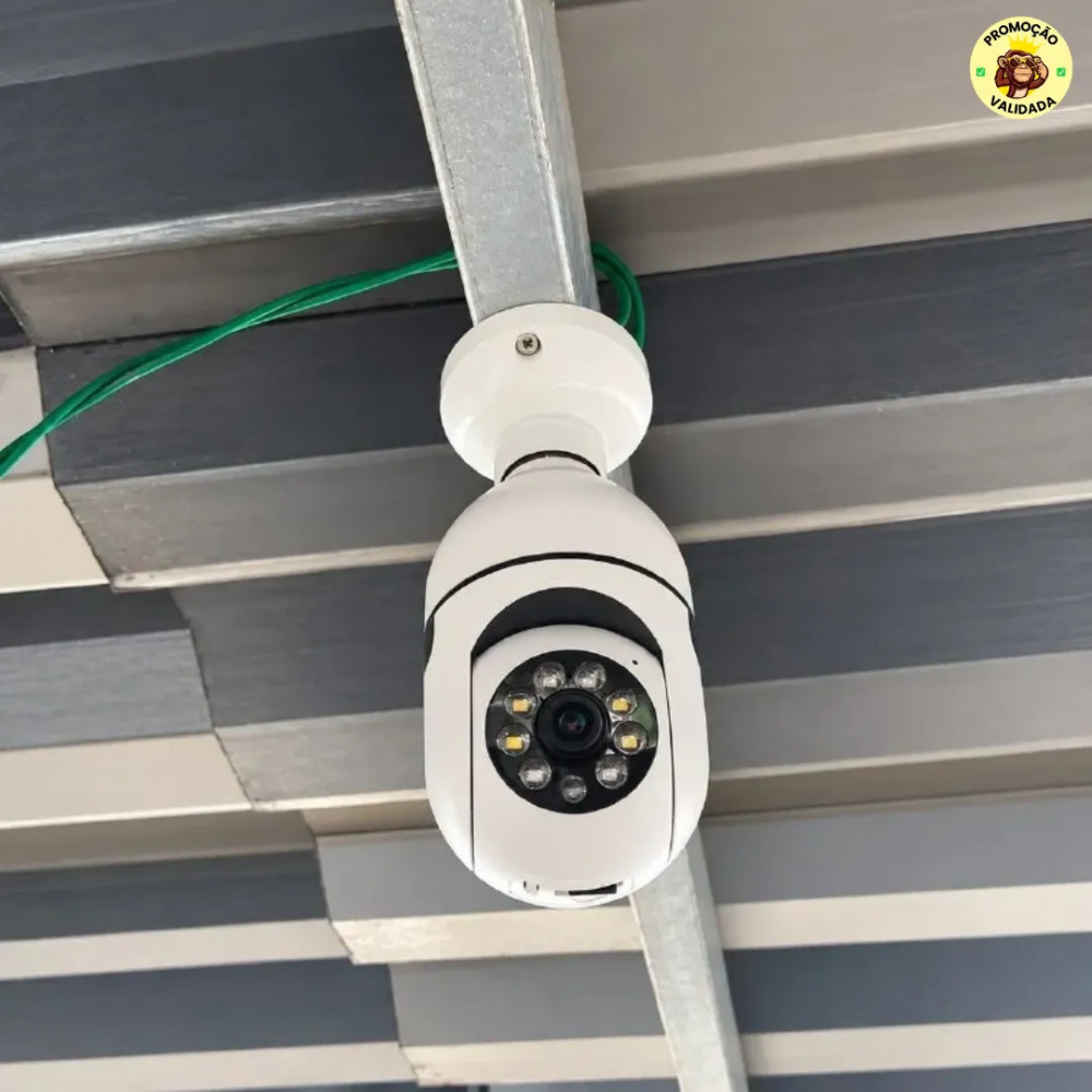 Camera Lampada Seguranca Inteligente Visao Noturna HD WiFi