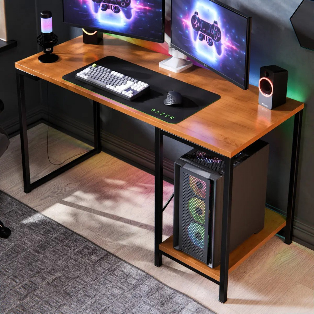 Escrivaninha Gamer Tokyo MDF Canela Preto
