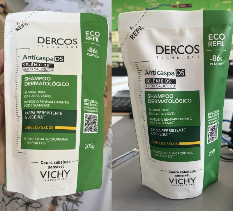 Refil Vichy Dercos Shampoo Anticaspa DS Cabelos Secos 200g