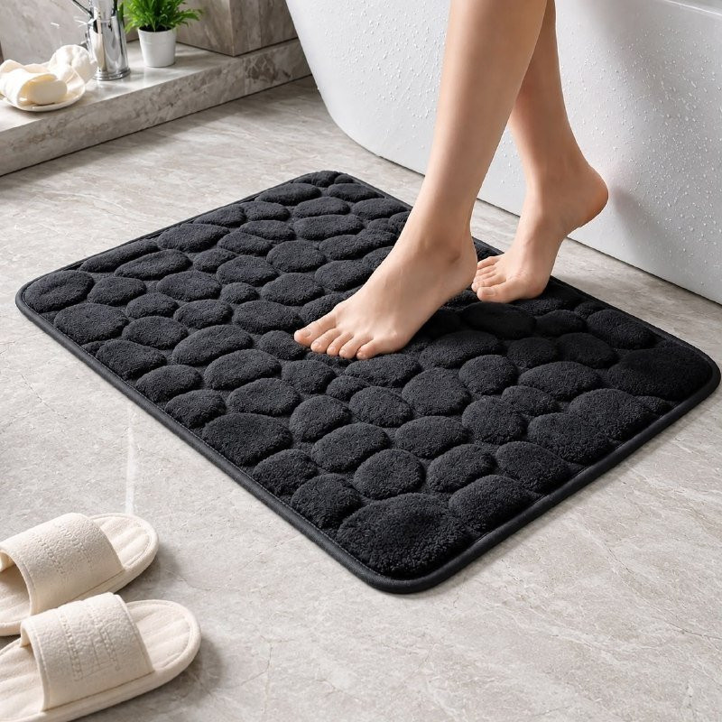 Kit com 2 Tapete De Banheiro Antiderrapante Super Suave 60x40cm