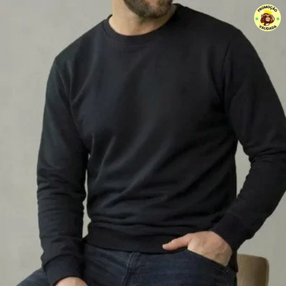 Moletom Masculino Leve Gola Careca