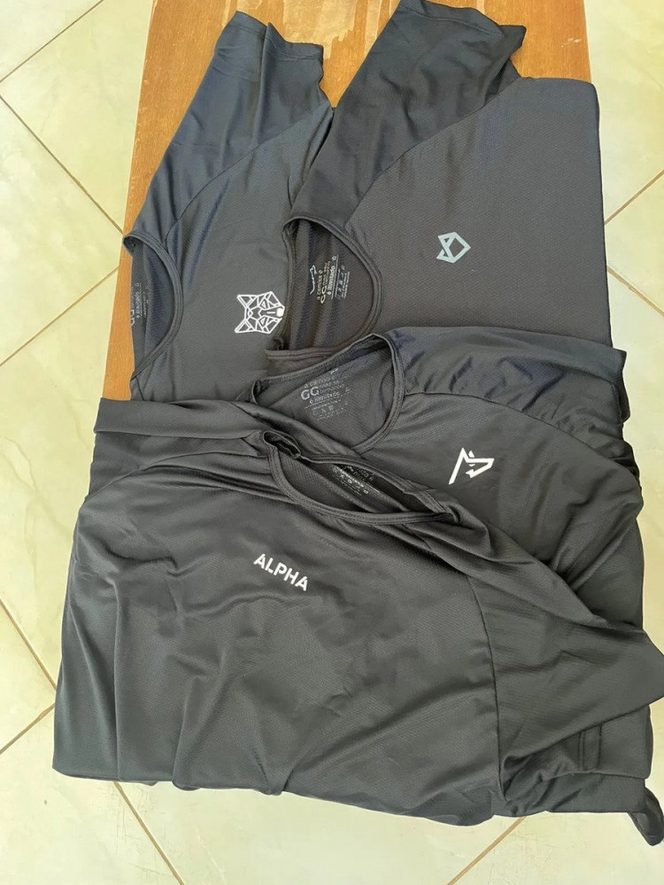 Kit 5 Camisetas Dry Fit All Black Alpha