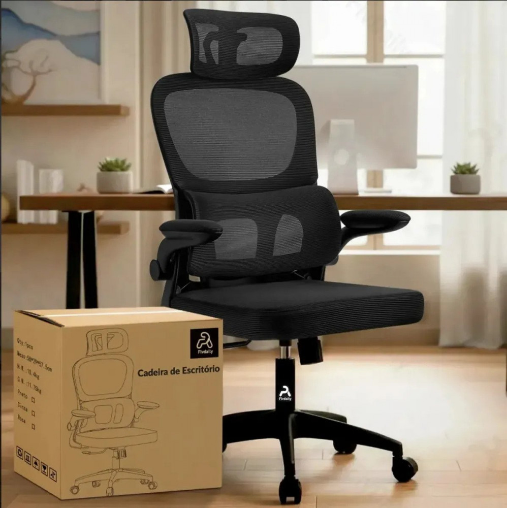 Cadeira Escritório Sweet Ergonômica Preta
