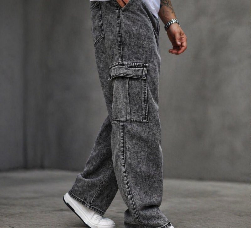 Calça Cargo Masculina Jeans Streetwear