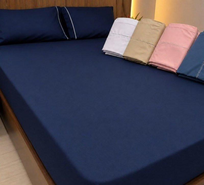 Jogo De Lençol 400 Fios Ponto Palito Cama Queen 3 Pçs