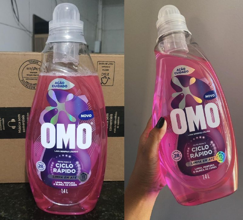 🧴 Omo Ciclo Rápido Ação Cuidado Frasco 1,4l