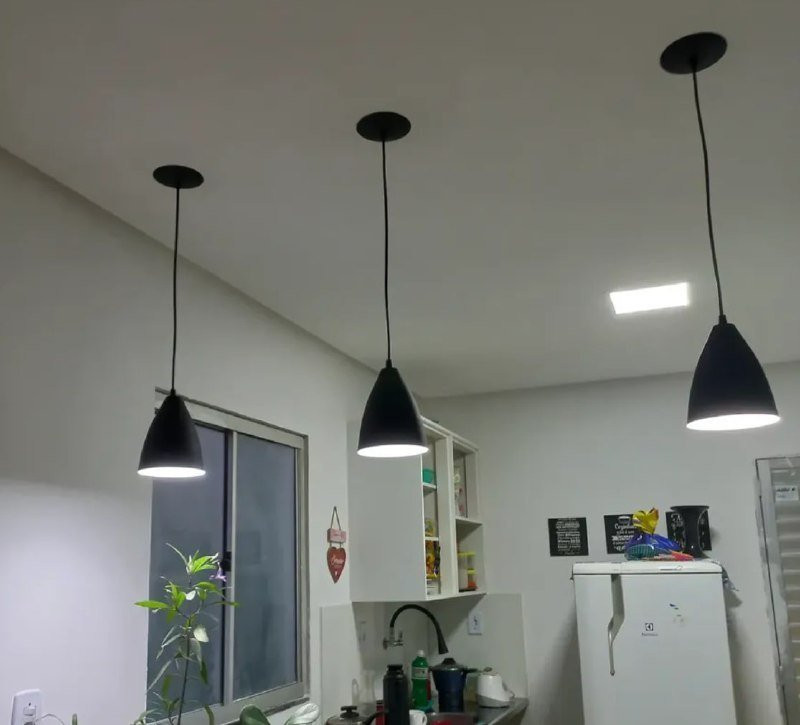 Luminária Pendente Teto Vegas Alumínio Preto 3 Unidades