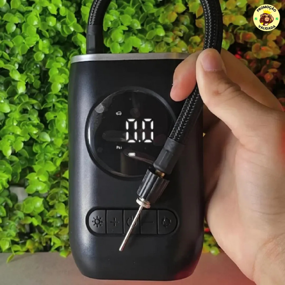 Compressor de Ar Digital Mini Portatil Recarregavel
