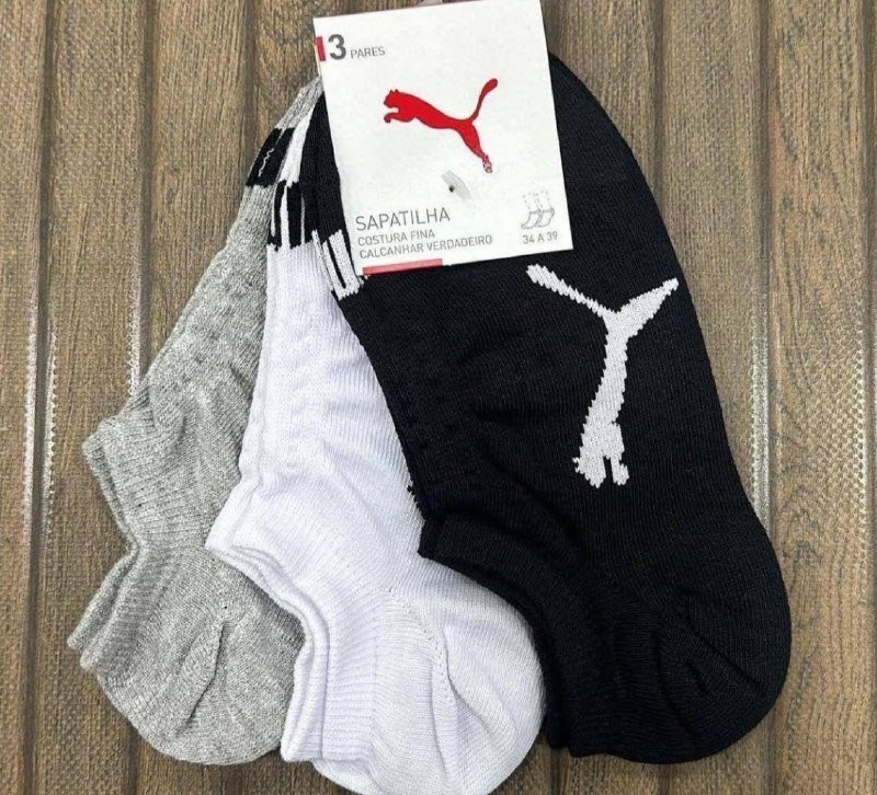 🧦 Kit 9 Pares Meias Puma Soquete Invisível