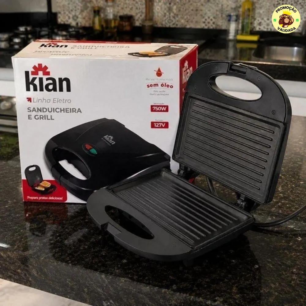 Sanduicheira Grill 2 Em 1 Kian 127v