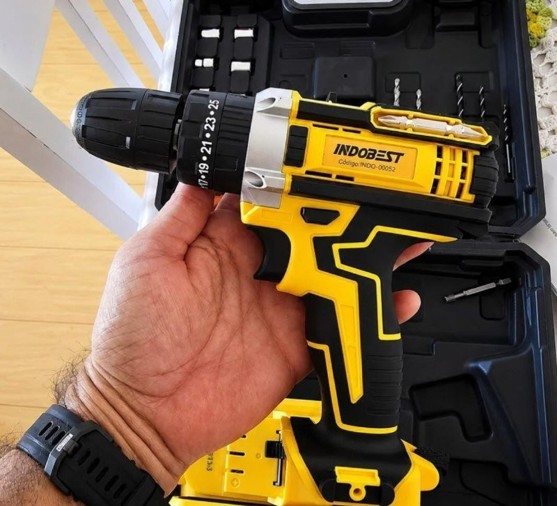 Parafusadeira Furadeira Sem Fio 2 Baterias 340w 1550 RPM