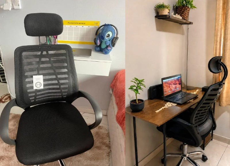 Cadeira Executiva Eike Mesh Zebra Giratória Ergonômica Com Reclinável - Preta
