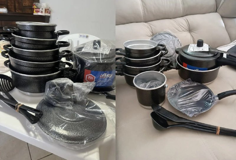 Jogo de Panelas Extra Forte Luxo 12 Peças com Panela de Pressão