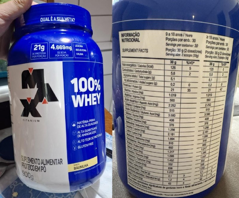 Max Titanium 100% Whey 900g Baunilha