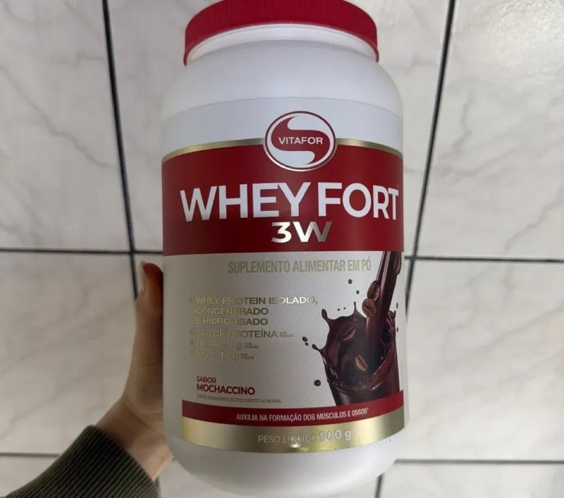 Whey Fort 3W Vitafor Sabor Chocolate 900g
