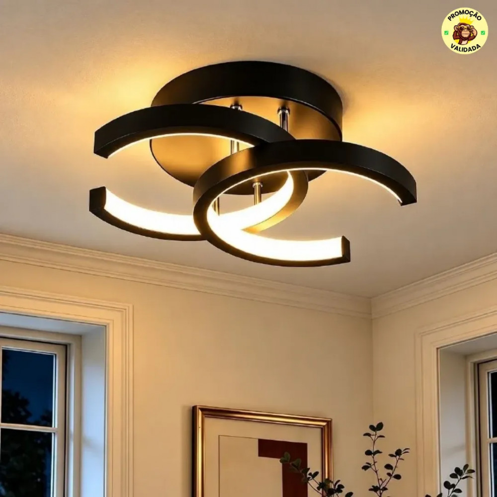 Luminaria Lustre Teto Moderno 3 Em 1