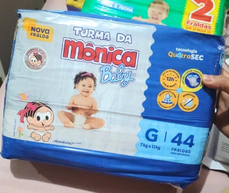 Fralda Turma da Mônica Baby Mega G 44 Unidades