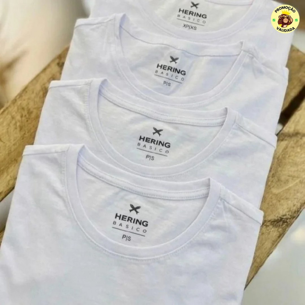 Kit 5 Camisetas Feminina Manga Curta Branca