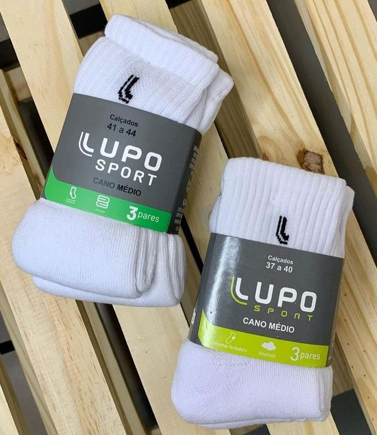 Kit 10 Pares Meia Lupo Masculina Cano Médio
