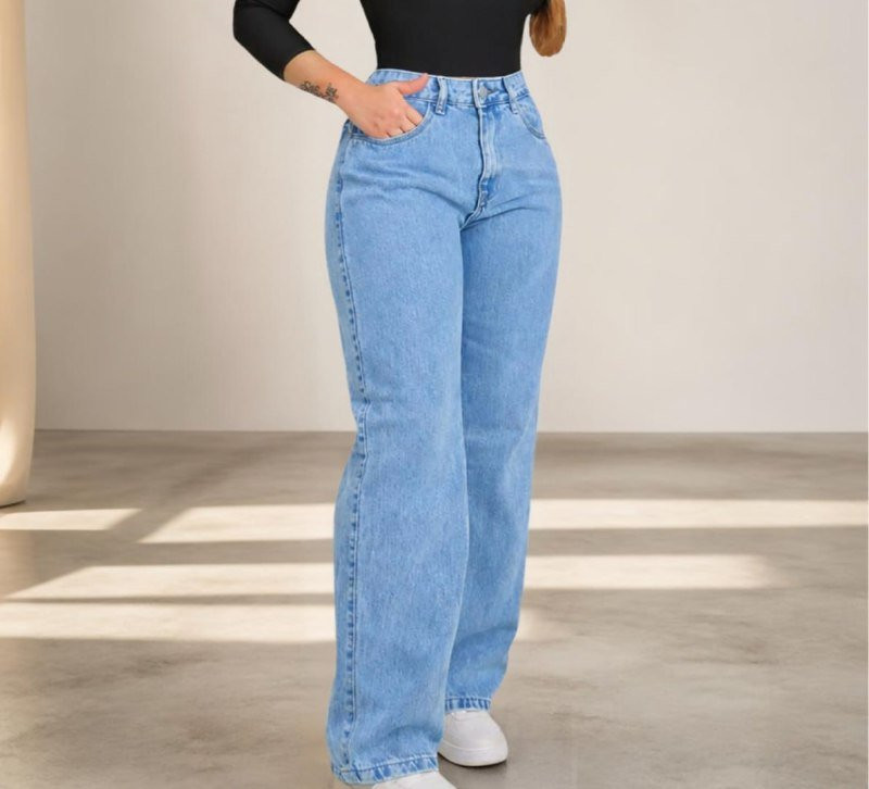 Calça Jeans Wide Leg Pantalona