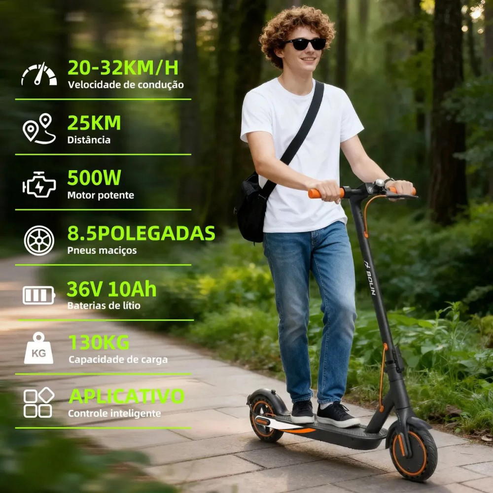 Patinete XM01 350W 32kmh 25km BT Preto