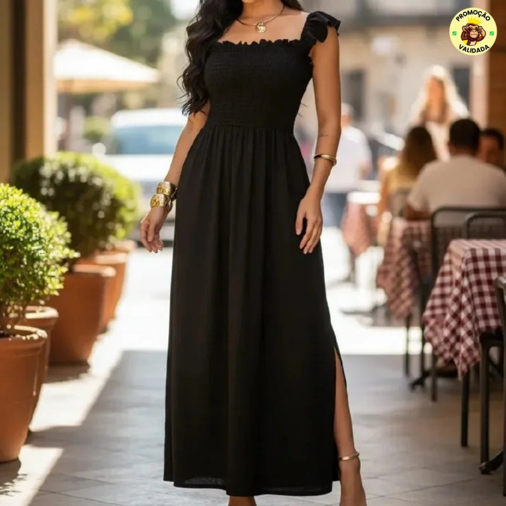 Vestido Longo Casual Soltinho Alcinha Verao Festa Evangelico