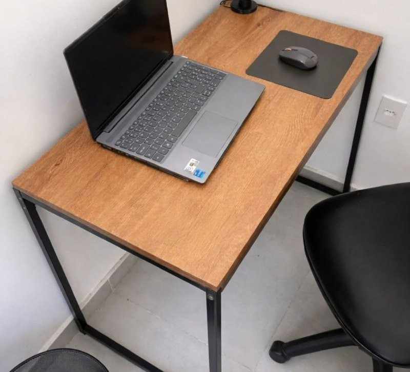 Mesa Escrivaninha Industrial Aço Mdf 90x76x45cm (7 Cores)