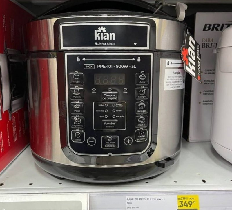 Panela De Pressão Elétrica 5 Litros Kian Inox