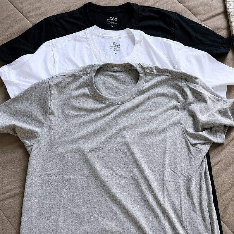 Kit com 3 Camisetas Sandrini Algodão