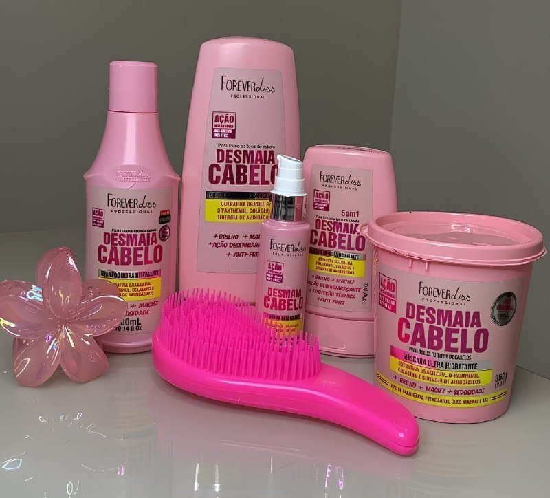 ✨ Kit Desmaia Cabelo Forever Liss com Escova Para Pentear
