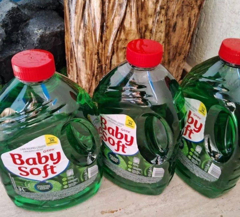 Kit 3 Lava Roupas Líquido Baby Soft 3L Verde