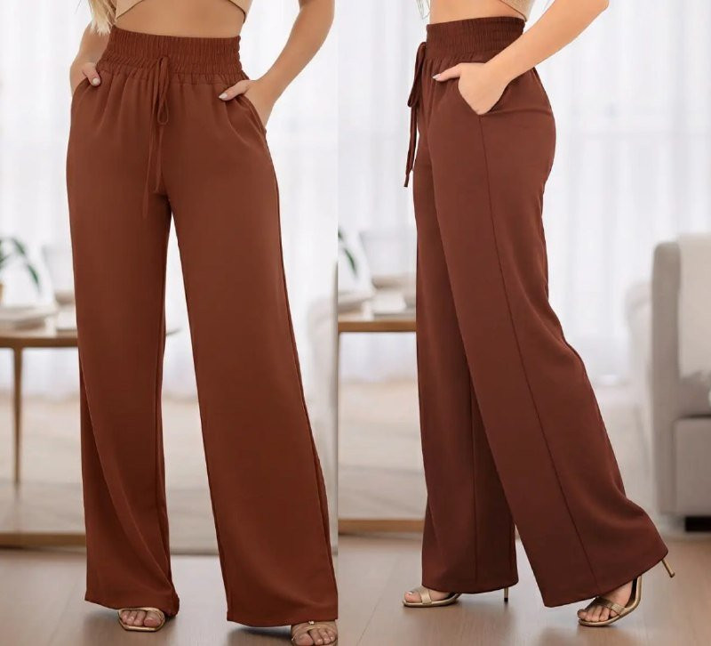 Calça Pantalona Duna Wide Leg Cintura Alta (várias cores)