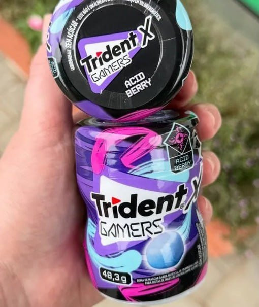 Chiclete Trident X Gamers Acid Berry - Caixa com 6 Unidades
