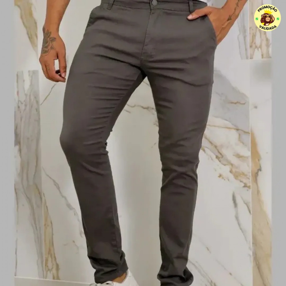 Calca Sarja Premium Esporte Fino Bolso Faca Lycra 5 Cores