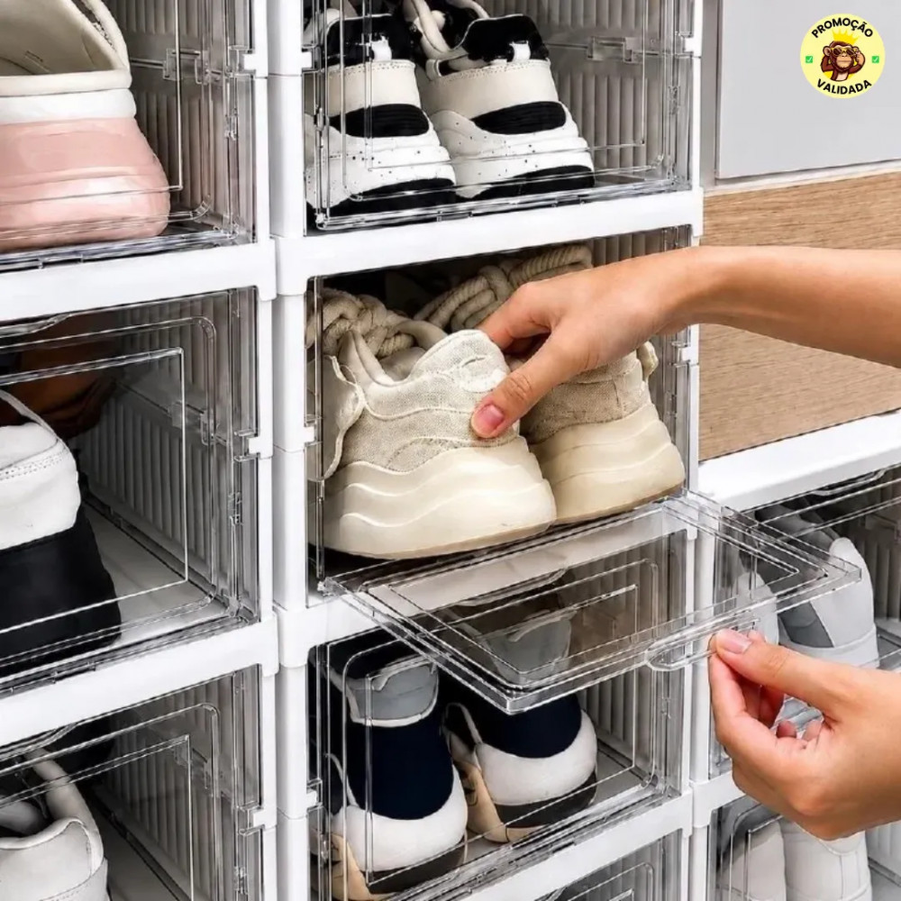 👟 Organize Sua Bagunca Sapateira Organizador Sapatos Empilhavel Vertical 6 Andares