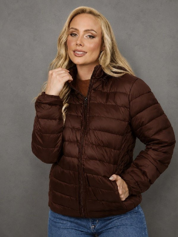 Jaqueta Puffer Feminina Com Capuz