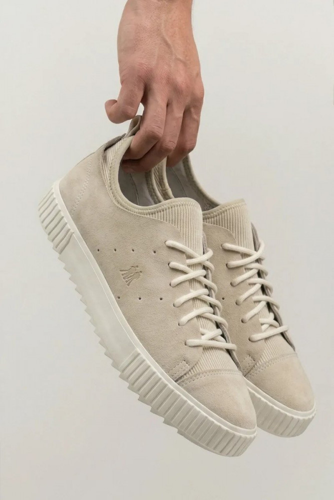 Tênis Masculino Polo Wear Camurça Casual Off White