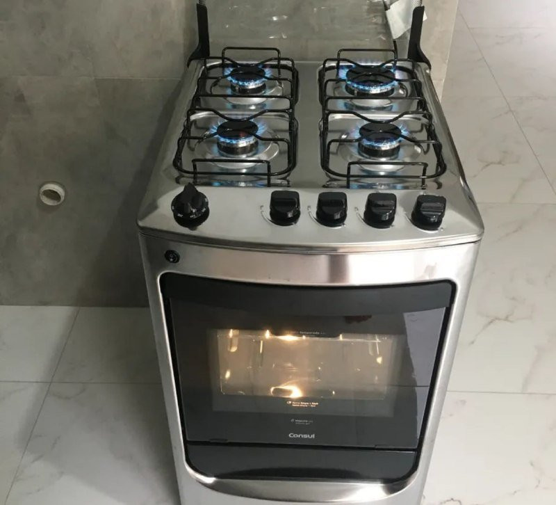 Fogão Consul 4 Bocas Automático Inox