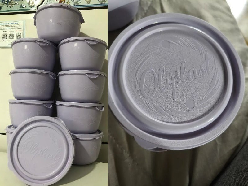 Conjunto 10 Potes Bowl Personalizado 1l Oliplast - Três Opções de Cores