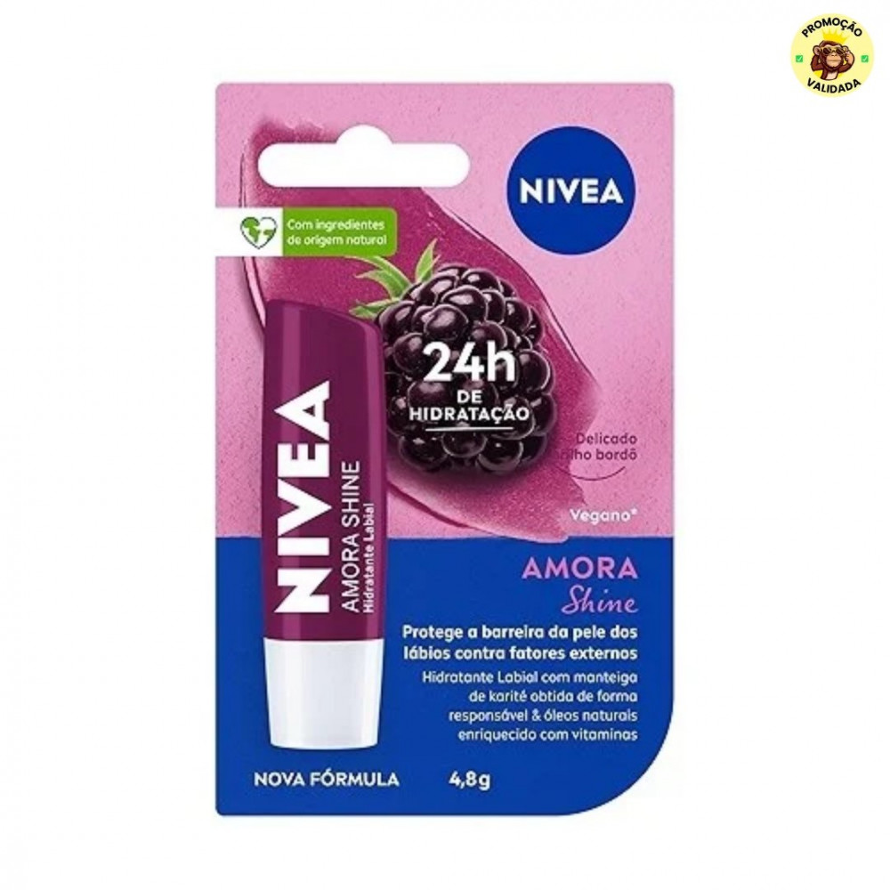 NIVEA Hidratante Labial Amora Shine 4,8g