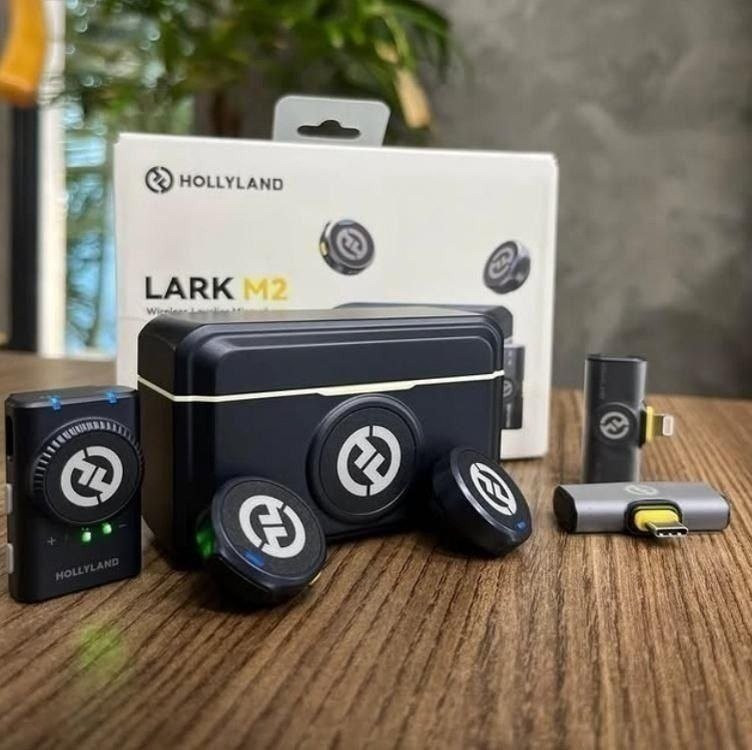 Microfone Lapela Hollyland Lark M2 Combo Duplo USB-C Lightning