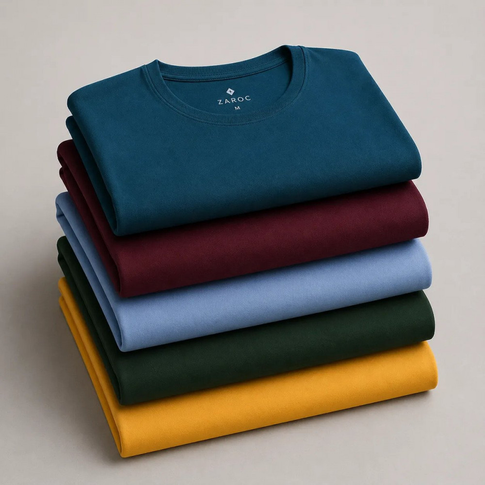Kit 5 Camisetas Masculinas Slim Coloridas