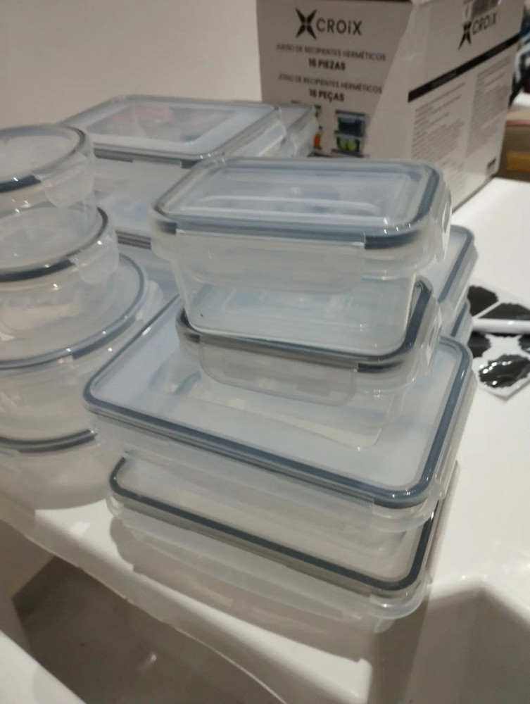 Conjunto 16 Potes Herméticos Croix Empilháveis