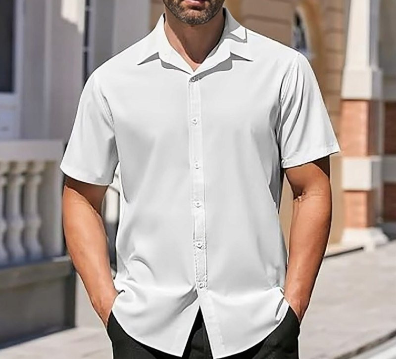 Camisa Social Manga Curta Slim