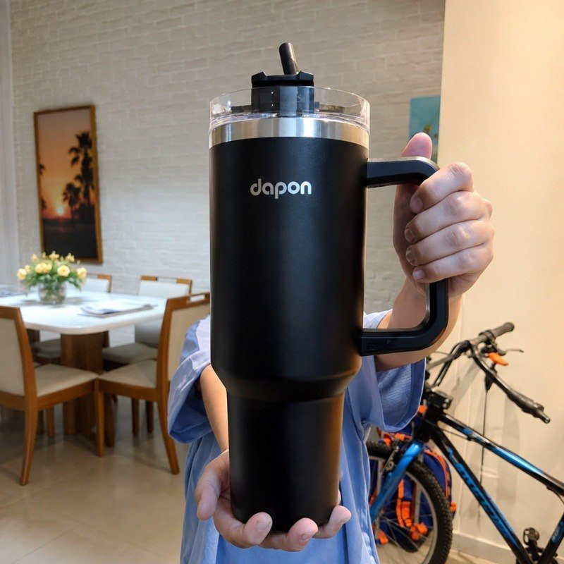 Copo Térmico Dapon 1200ml Inox Com Canudo Tampa