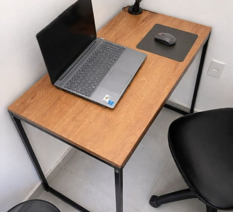 Mesa Escrivaninha Industrial Aço Mdf