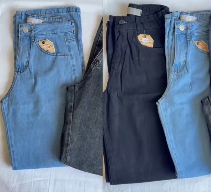 Calça Wide Leg Jeans Pantalona