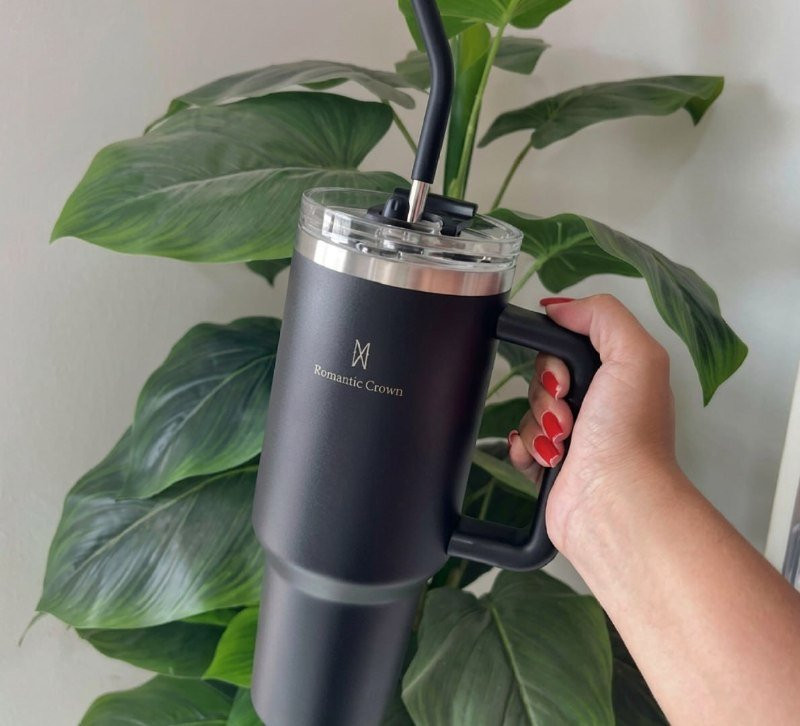 Copo Térmico Gigante 1,2L Inox com Canudo