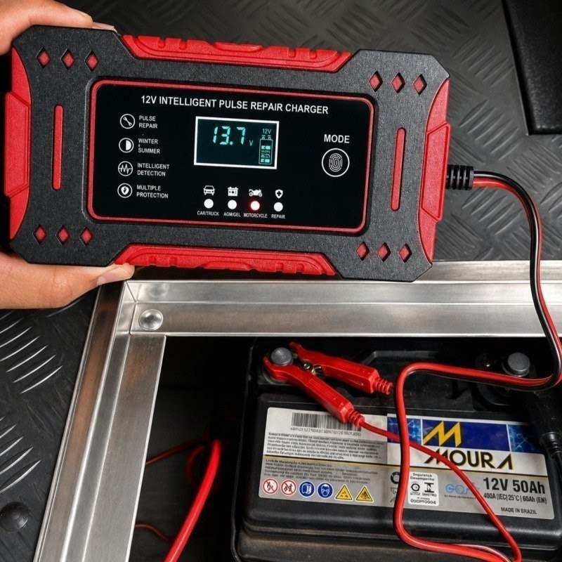 🔋 Carregador de Bateria Automotiva Portátil 12V 6A